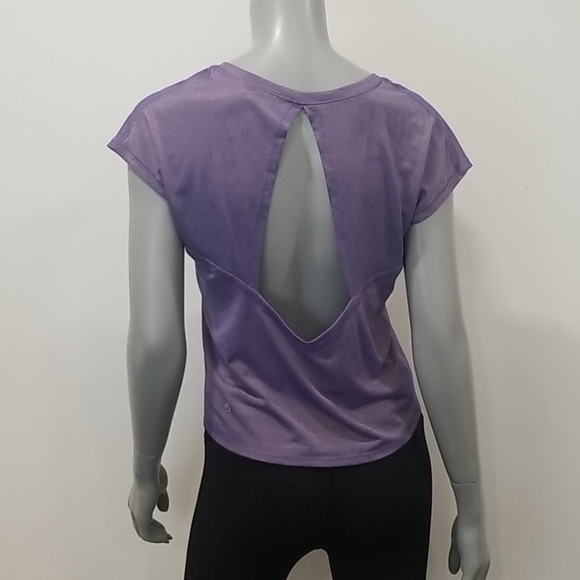 Lululemon sweaty or not crop tee purple size 2 - Picture 5 of 6